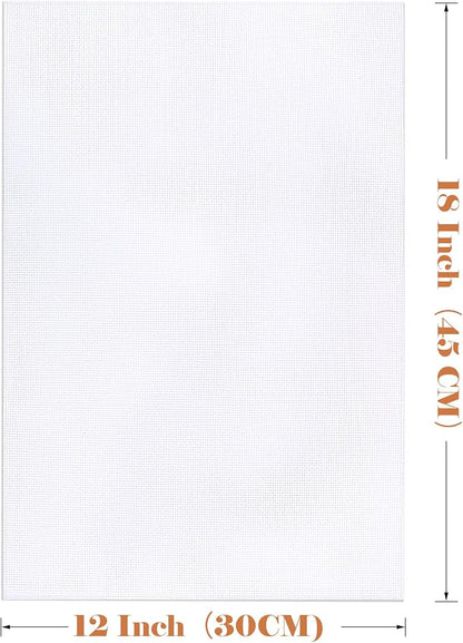 Caydo 6 Pieces Aida Cloth 14 Count White Cross Stitch Fabric - Image 2