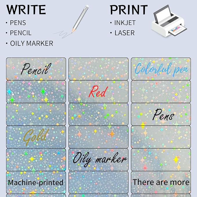 STARLIBOO 1" x 2-5/8" Address Labels- Holographic Color Stickers - Image 4