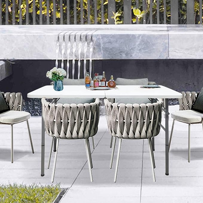 4 FT Folding Table, Plastic Portable Tables - Image 8