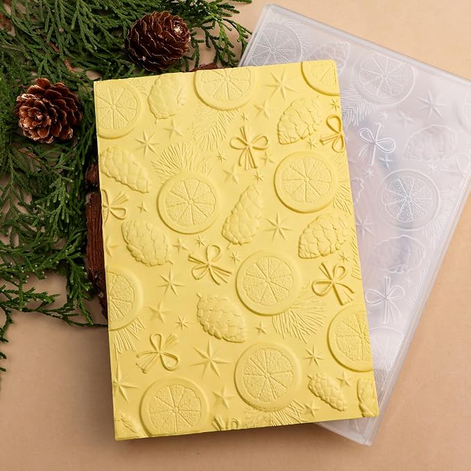 BAOFALI 3D Christmas Theme Plastic Embossing Folders Lemon Pine Nut - Image 7