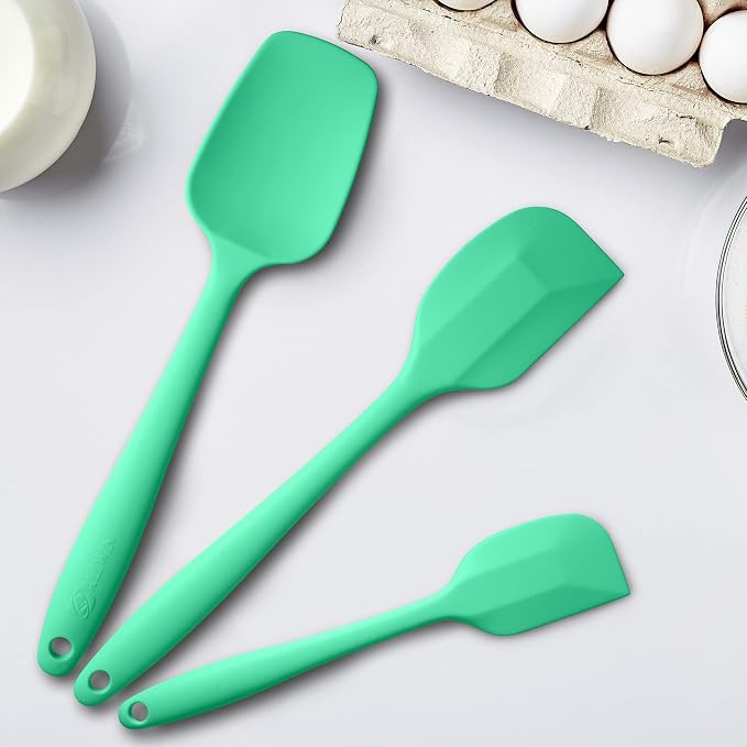 Silicone Spatula 3-piece Set, Ergonomic Handle High Heat-Resistant Spatulas - Image 4