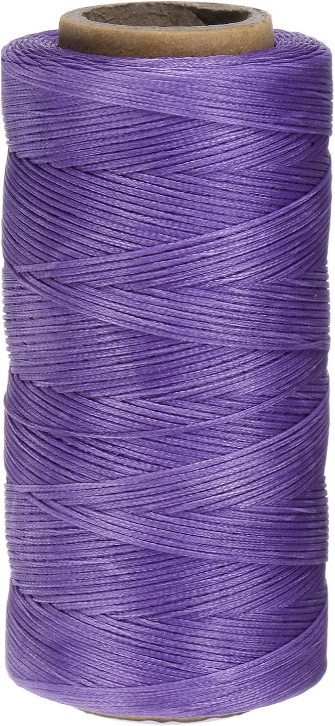 Uxcell 150D 0.8mm Flat Waxed Thread, 284 Yards Polyester, Dark Purple, Leather by uxcell