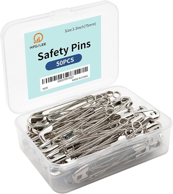 3.3 Inch Safety Pins Assorted, Bulk Large Safety Pins by Vrupin