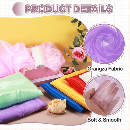 MECCANIXITY Iridescent Sheer Organza Fabric, 2 Yards x 59 Inches Solid - Image 3