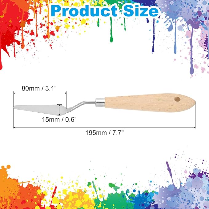 PATIKIL Art Spatula, No.7 15mm Stainless Steel Flexible Palette Knife Painting - Image 2