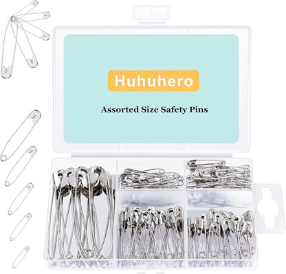 Huhuhero 150Pcs Safety Pins, Large & Small Safety Pins by Huhuhero
