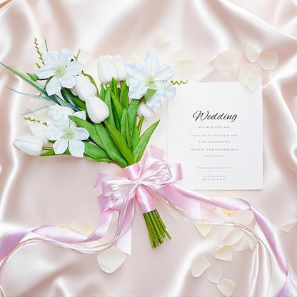 LaRibbons Light Pink Satin Ribbon 1 Inch 50 Yards Luxury Double Faced Pink Silk - Image 5