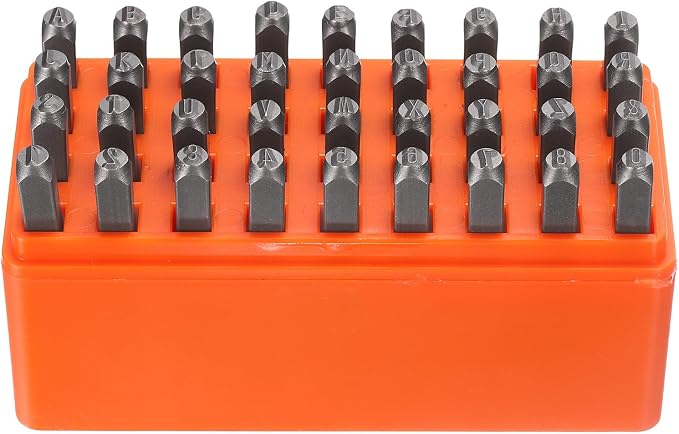 HARFINGTON 36pcs Metal Stamping Kit 5/32" Steel Uppercase Letter and Number by HARFINGTON