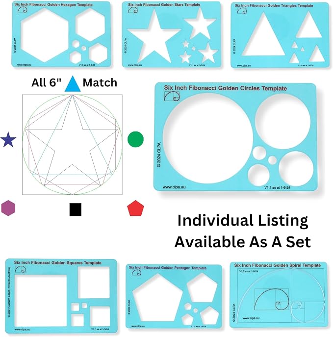Circle Stencil Template for Drawing and Drafting: A Fibonacci-Inspired Circle - Image 5