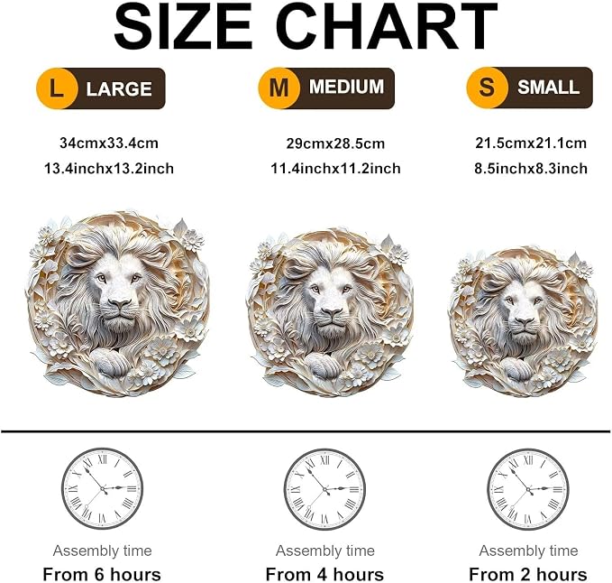 Wooden Puzzles Adults, 3D Paper Lion Wooden Puzzles 295 Pieces, Unique Animal - Image 7