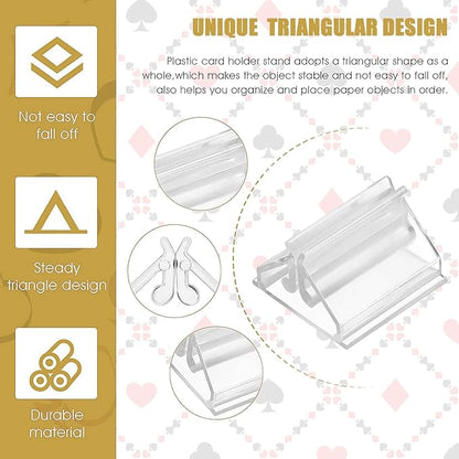 Table Number Place Card Playing Card Holders 60 Pack, Small Clear Acrylic - Image 2