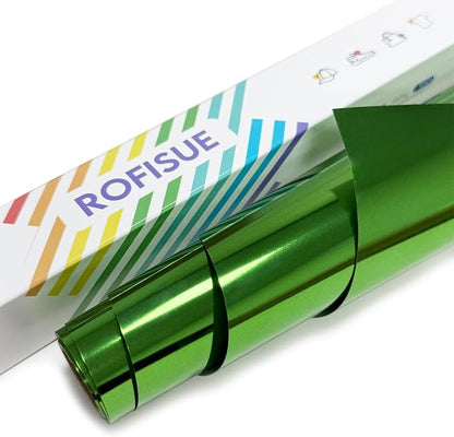 Metallic Green Sheet Foil Heat Transfer Vinyl, 12Inch x 6Ft Bundle Chrome HTV by Unknown