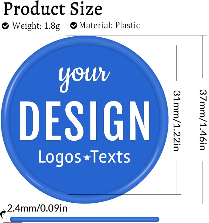 200-1000 Personalized Plastic Poker Chips, Double Sided Full Color Print - Image 4