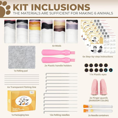 MOREJMTT Needle Felting Kit, Wool Felt Needle Felting Tools Foam Pad, Craft - Image 2