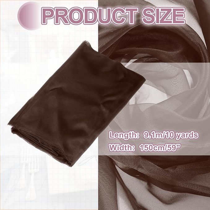 MECCANIXITY Iridescent Sheer Organza Fabric, 10 Yards x 59 Inches Solid - Image 2