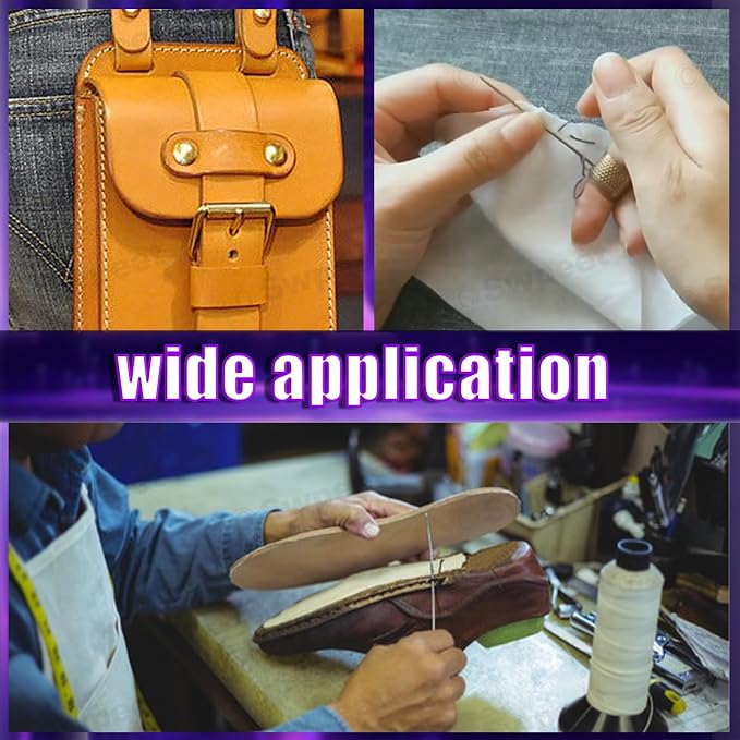Swpeet 10Pcs Portable Copper Handle Canvas Leather Sewing Awl Needle and 3 - Image 7
