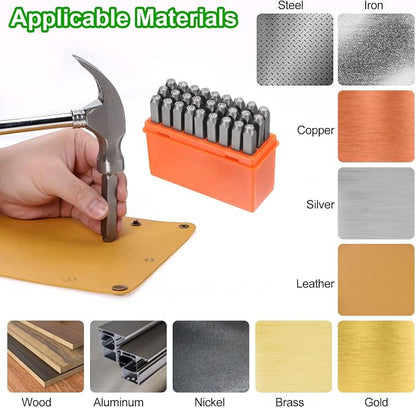 HARFINGTON 36pcs Metal Stamping Kit 1/16" Steel Uppercase Letter and Number - Image 7