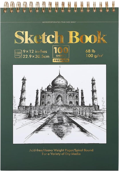 Ddaowanx 9" x 12" Sketch Book, 100 Sheets Spiral Bound Art Sketchbook, Acid by Ddaowanx
