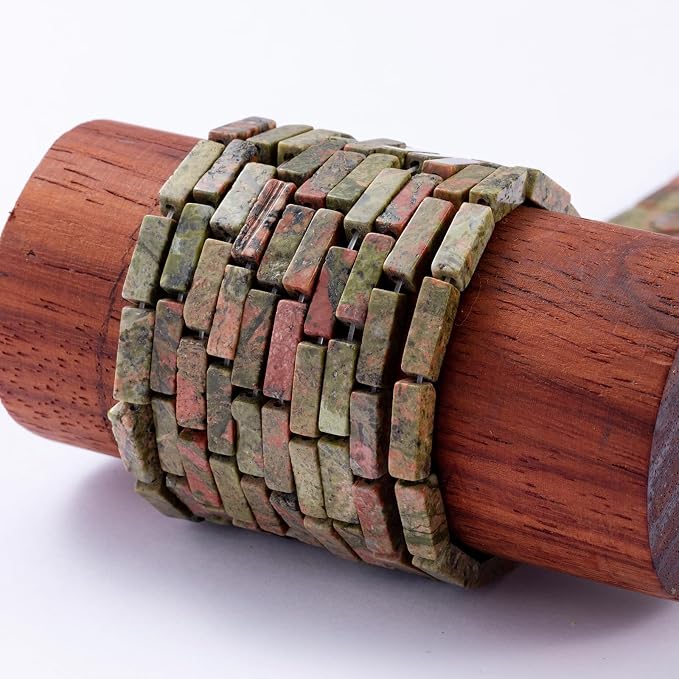 Natural Unakite Rectangle Tube Beads 4x13mm 38cm/str Loose Semi Gemstone Stone - Image 5
