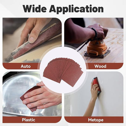 1/4 Sandpaper Sheet, 4-1/2"*5-1/2" Assorted 60-80-120 - Image 8