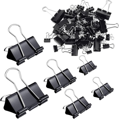 Yexiya 1000 Pcs Binder Clips Bulk Assorted Sizes Black Paper Clips Small Binder - Image 8