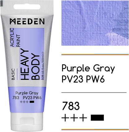 MEEDEN Acrylic Paint Purple Gray: Bundled - 100ml/3.38oz x 2 Bulk Heavy Body - Image 2