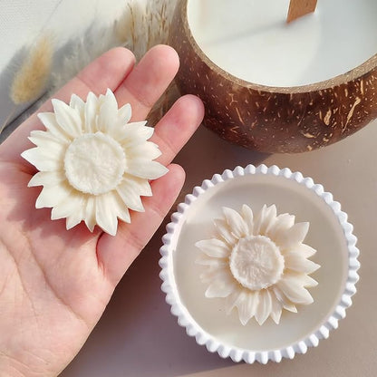Wehous 2PCS Sunflower Candle Mold Unique Flower Silicone Fondant Chocolate Cake - Image 5