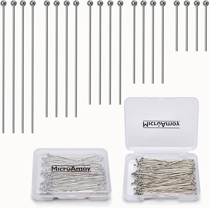 150pcs Silver Filled Ball Pins Non Tarnish Craft Earring Bracelet Jewelry by MICROAMOY