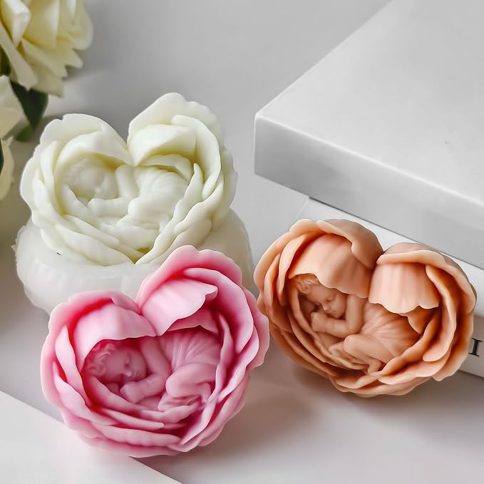 Heart Rose Flower Succulent Candle Mold - Image 6