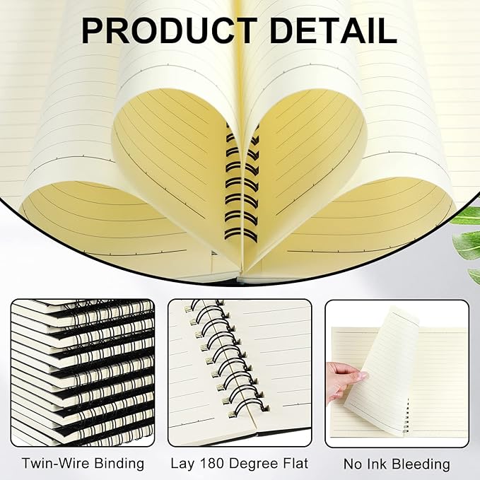 Yahenda 18 Pcs Spiral Notebook Bulk A5 Journal Lined 8.3'' x 5.5'' Writing - Image 4