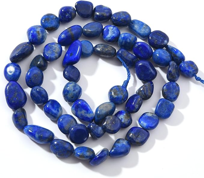 Blue Lapis Lazuli Pebble Nugget Oval Free Tumbled Stone 6-8mm Natural Gemstone by PLTbeads