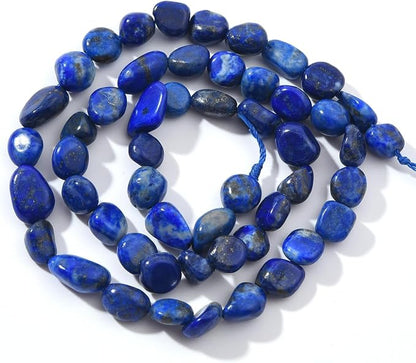 Blue Lapis Lazuli Pebble Nugget Oval Free Tumbled Stone 6-8mm Natural Gemstone by PLTbeads