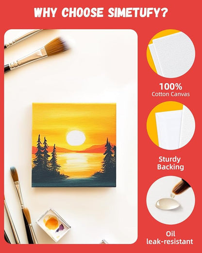 Simetufy Mini Canvas Boards for Painting 12 Pack 4x4inch, Watercolor - Image 8