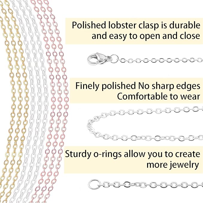 Jishi 30ft Jewelry Making Chains Bulk 2mm Necklace Chains, Jewelry Making - Image 3