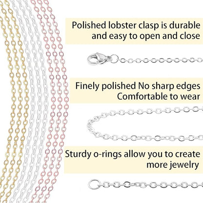 Jishi 30ft Jewelry Making Chains Bulk 2mm Necklace Chains, Jewelry Making - Image 3