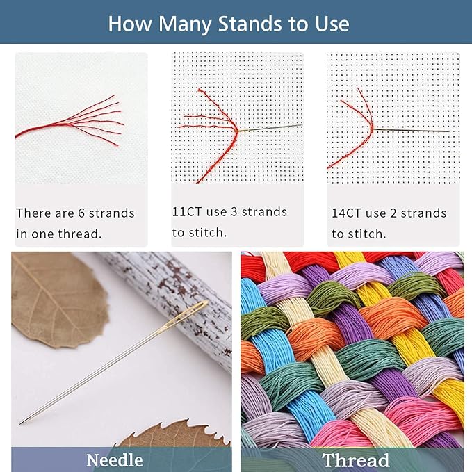 ZuoAnLF 4 Packs Stamped Cross Stitch Kits - Image 7