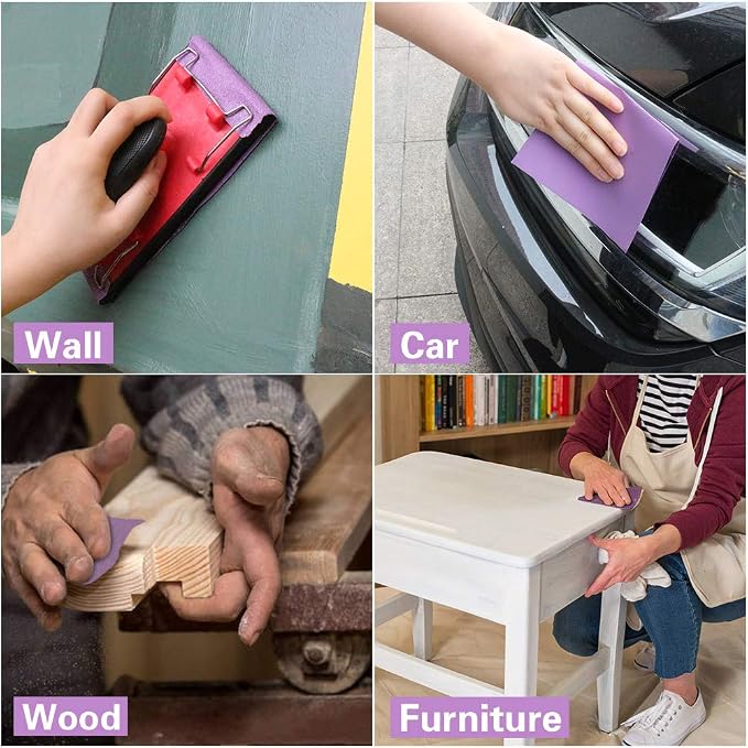 20 PCS Sandpaper Sheets 80 Grit 9 x 11 Inch, High Performance White Fused - Image 6
