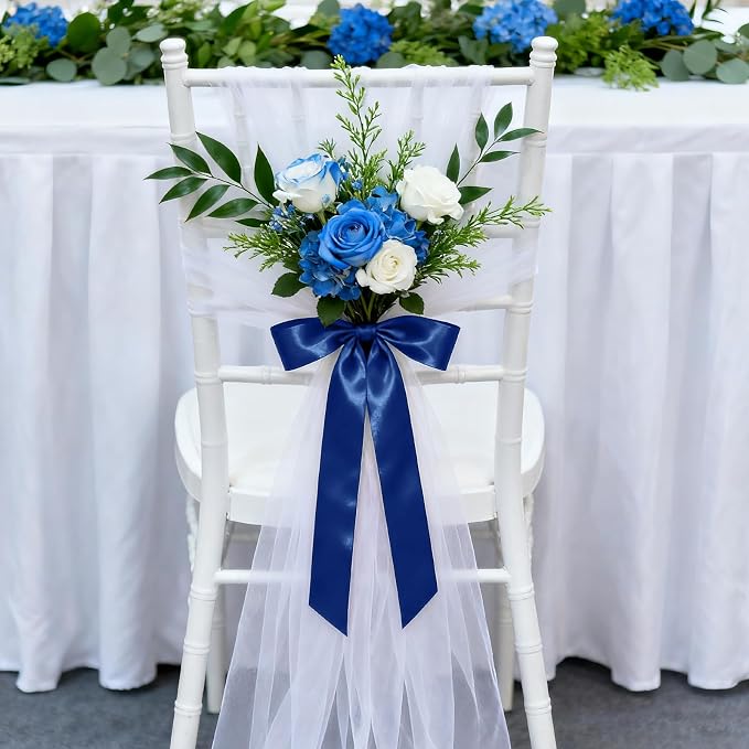 1-1/2 Inch 100 Yards Satin Ribbon Dark Blue, Solid Color Fabric Ribbon - Image 5