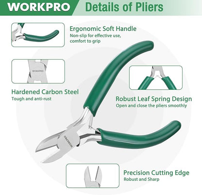WORKPRO Jewelry Pliers Set, 3 Pack Jewelry Making Tool Kit- Needle Nose - Image 3