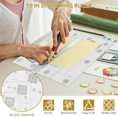 Sewing Rulers, Quilting Rulers Quilting Rulers Curvy Log Cabin Trim Tool - Image 4