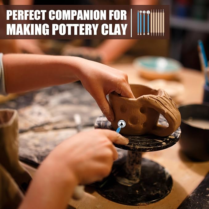 Teenyyou 6 Sets Dot Painting Tools 60 Pcs Clay Pottery Modeling Metal Embossing - Image 6