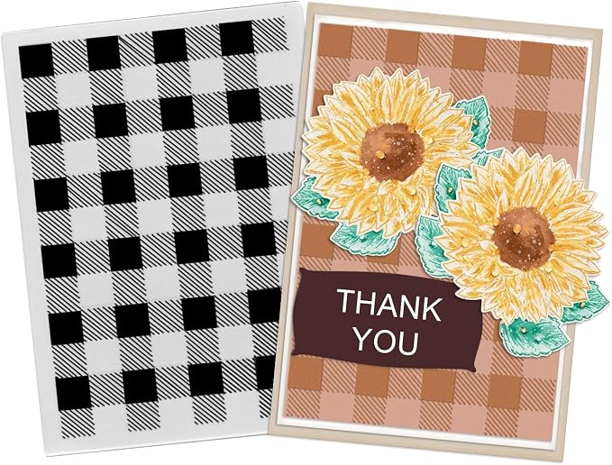 3D Textured Embossing Folders for Card Making, Buffalo Plaid Plastic Embossing by Estivaux