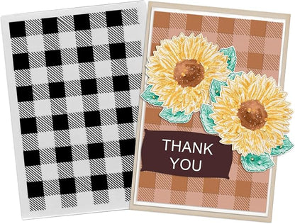 3D Textured Embossing Folders for Card Making, Buffalo Plaid Plastic Embossing by Estivaux