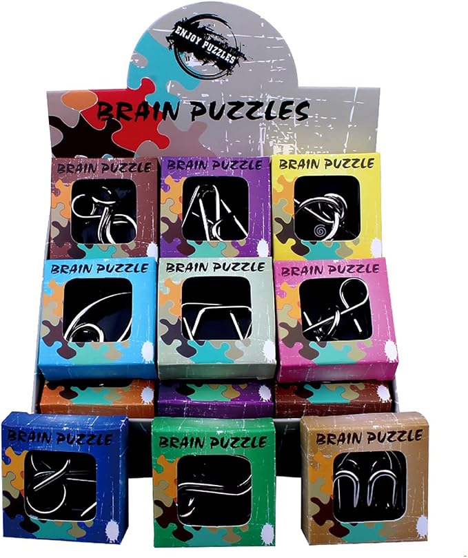 AHYUAN 24 Pack Metal Puzzles Brain Teaser IQ Wire Metal Puzzles by Ahyuan