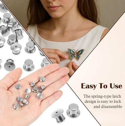 40pcs Locking Pin Back, Metal Locking Pin Backs - Image 5