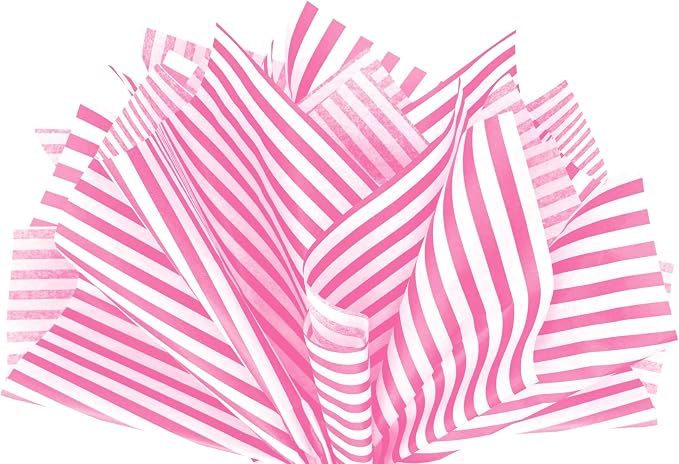 Flexicore Packaging Hot Pink Pin Stripe Print Gift Wrap Tissue Paper Size: 15 by FlexicorePackaging