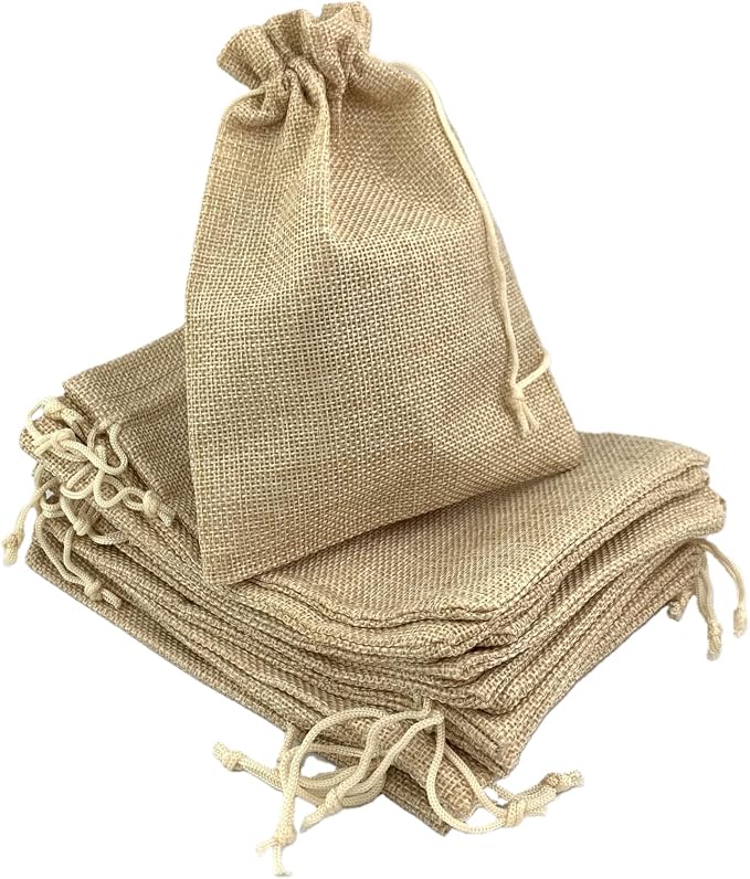 Palmhomee Pack of 25 Burlap Gift Bags by Palmhomee