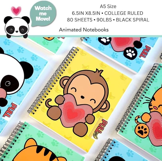 Animation Notebooks | Cute Spiral Notebooks | A5 Size 6.5in x 8.75in | 160 - Image 2