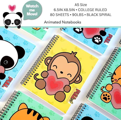 Animation Notebooks | Cute Spiral Notebooks | A5 Size 6.5in x 8.75in | 160 - Image 2