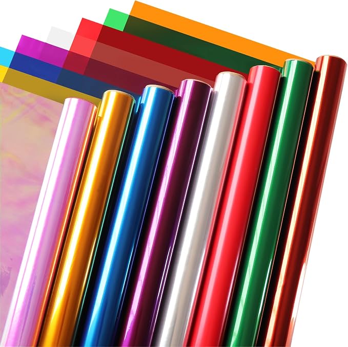SYOGUA 8 Rolls Colored Cellophane Wrap, Extra Wide Cellophane Roll Transparent - Image 7